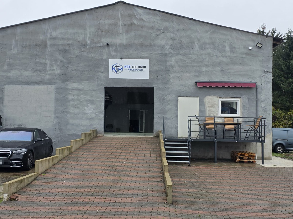 Werkstattgebäude der KFZ Technik Minden GmbH in der Windmühlenstraße 21